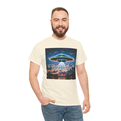 Retro Neon Alien UFO T-Shirt — "Conspiracy at DC" Graphic Tee