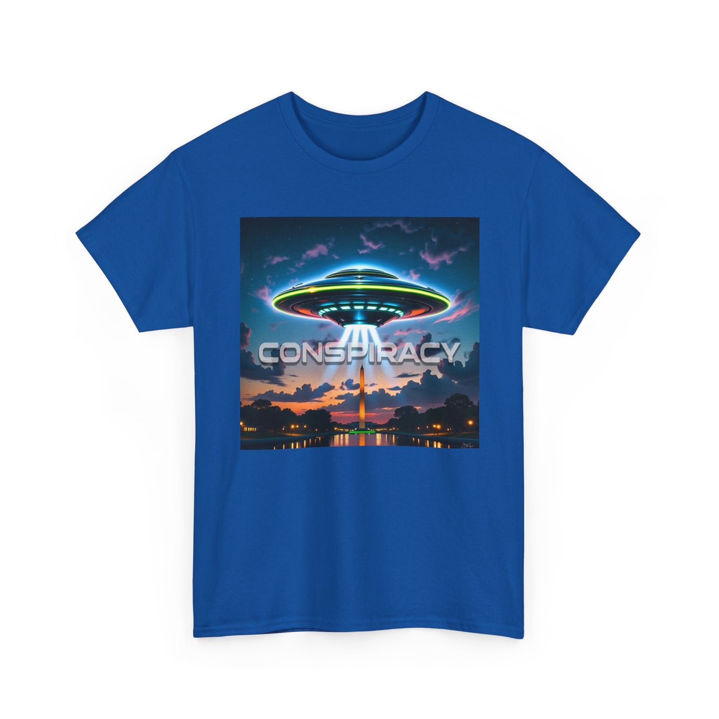 Retro Neon Alien UFO T-Shirt — "Conspiracy at DC" Graphic Tee