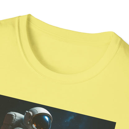 Sitting on an Earth, Cosmic Astronaut T-Shirt, Unisex Graphic Tee, Space Lover Gift, Casual Wear, Astronomy Fan Shirt, Graphic Tee, t-shirt, tshirt, png