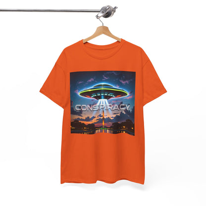 Retro Neon Alien UFO T-Shirt — "Conspiracy at DC" Graphic Tee