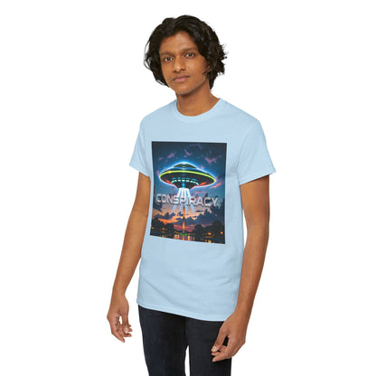 Retro Neon Alien UFO T-Shirt — "Conspiracy at DC" Graphic Tee