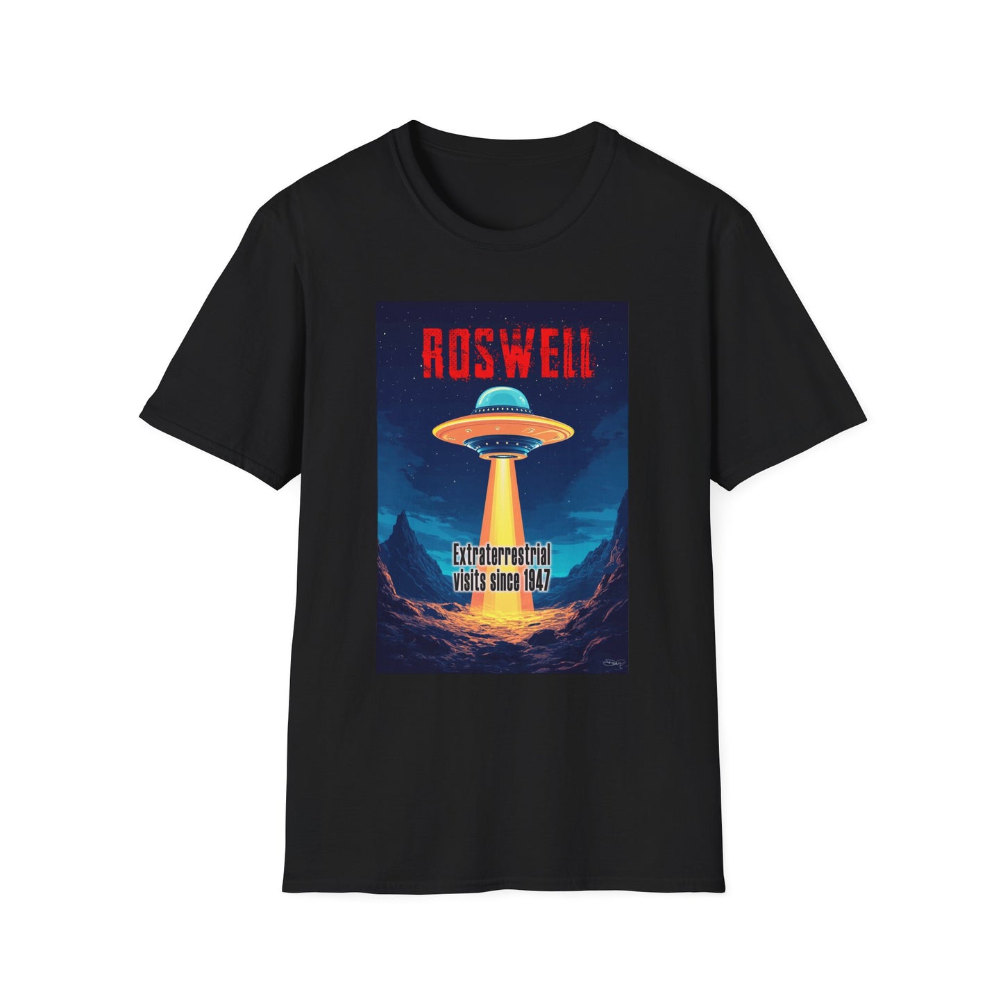 Roswell Alien Encounter Unisex T-Shirt, Retro Space UFO Tee, Sci-Fi Lovers Gift, Convention Wear, Extraterrestrial Tee, graphic design, png