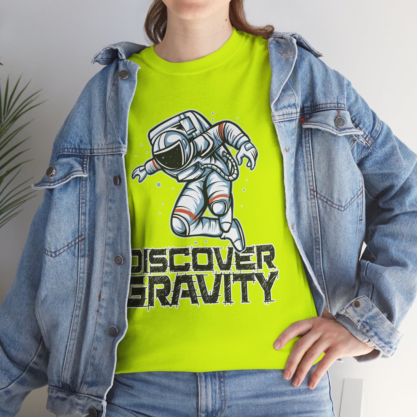Discover Gravity. Unisex Heavy Cotton Tee - Fun Astronaut, Astronomy Graphic Tee - Unisex graphic design, png Express Delivery available