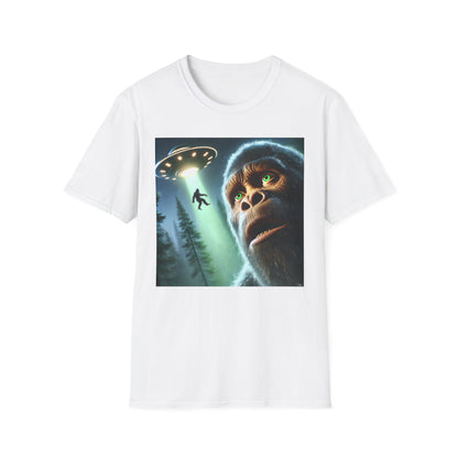 Bigfoot UFO Unisex T-Shirt, Funny Graphic Tee, Gift for Alien Lovers, Unique Summer Shirt, Casual Everyday Wear, t-shirt, tshirts, party