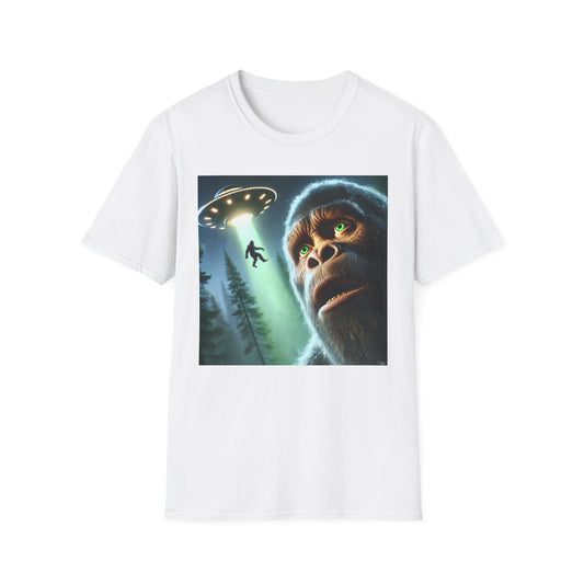Bigfoot UFO Unisex T-Shirt, Funny Graphic Tee, Gift for Alien Lovers, Unique Summer Shirt, Casual Everyday Wear, t-shirt, tshirts, party