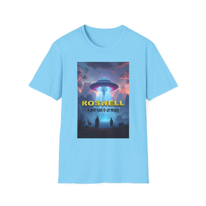 Roswell Probed Retro T-Shirt - Alien UFO Lover Gift, Sci-Fi Apparel, Extraterrestrial Tee, Unisex Softstyle Clothing, graphic design, png