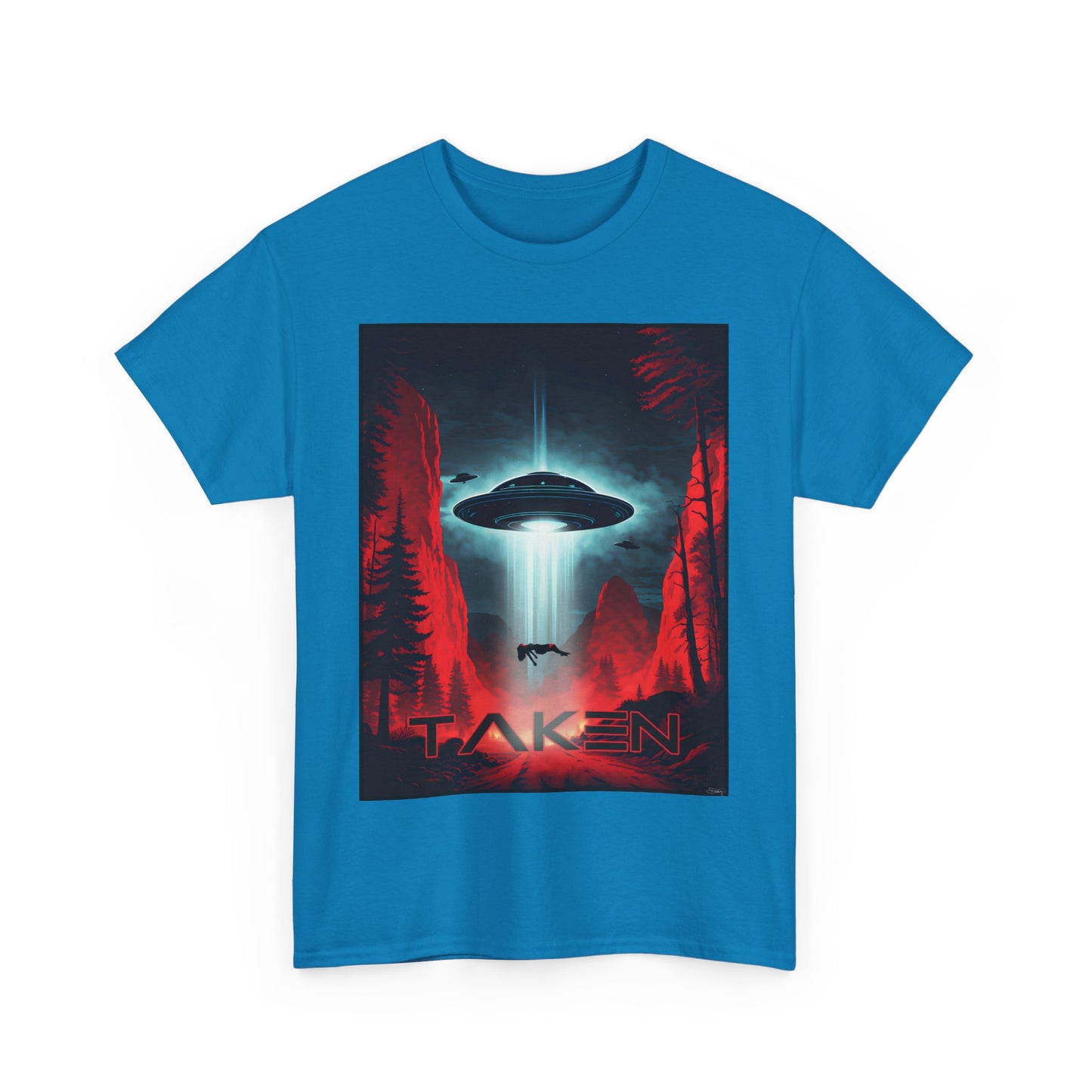 Taken, Unisex Heavy Cotton Tee, UFO inspired t-shirt, graphic design, art, png, t-shirts, tshirts, tee