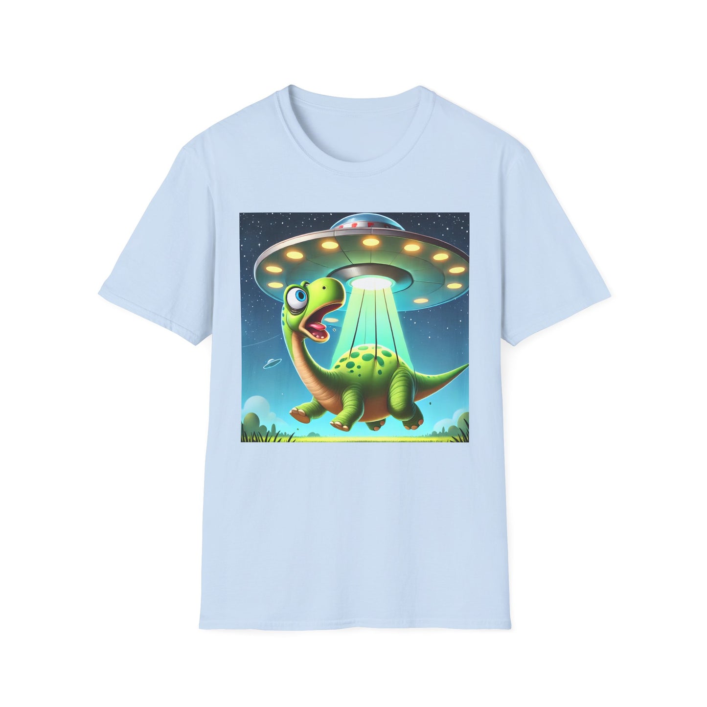 Cute Alien Dinosaur Unisex T-Shirt, Fun Graphic Tee, Kids & Adults, Space Theme, Playful Gift Idea, Birthday, Casual Wear