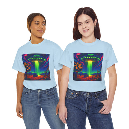 Area 51 Stop UFO Abduction T-Shirt — Neon Alien Invasion Tee