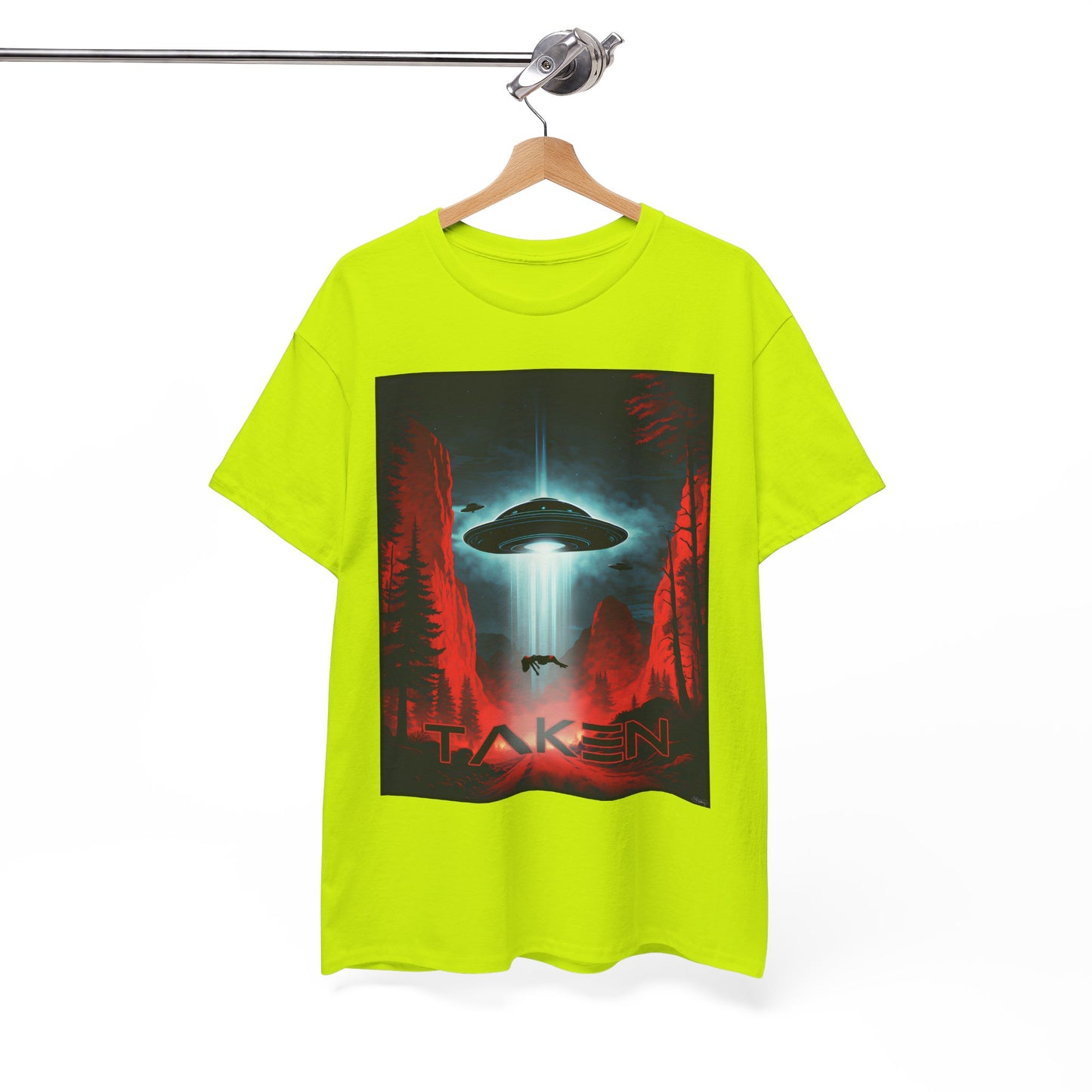 Taken, Unisex Heavy Cotton Tee, UFO inspired t-shirt, graphic design, art, png, t-shirts, tshirts, tee