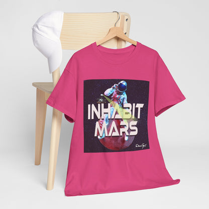 Inhabit Mars, Unisex Heavy Cotton Tee, Space, SpaceX, Universe, UFO, multiverse, graphic design, png, graphic design, t-shirts, tee