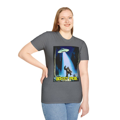 Bigfoot Probe Unisex Softstyle T-Shirt - Fun UFO Graphic Tee, Perfect Gift, Halloween, Nerd Culture, Outdoors, Alien, Graphic tees, t-shirts, Graphic design, t-shirts, tees
