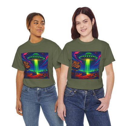 Area 51 Stop UFO Abduction T-Shirt — Neon Alien Invasion Tee