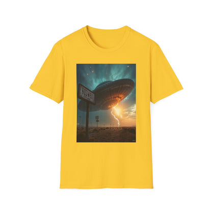 Roswell City Limits, Alien Sunset Softstyle T-Shirt | Unisex Graphic Tee, UFO Theme Shirt, Casual, Gift for Sci-Fi Lovers, Summer Fashion