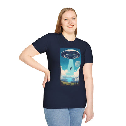 Cosmic Abduction Unisex T-Shirt | Space Alien Tee, UFO Graphic Shirt, Sci-Fi Fan Gift, Casual Style, Cool Vintage Look