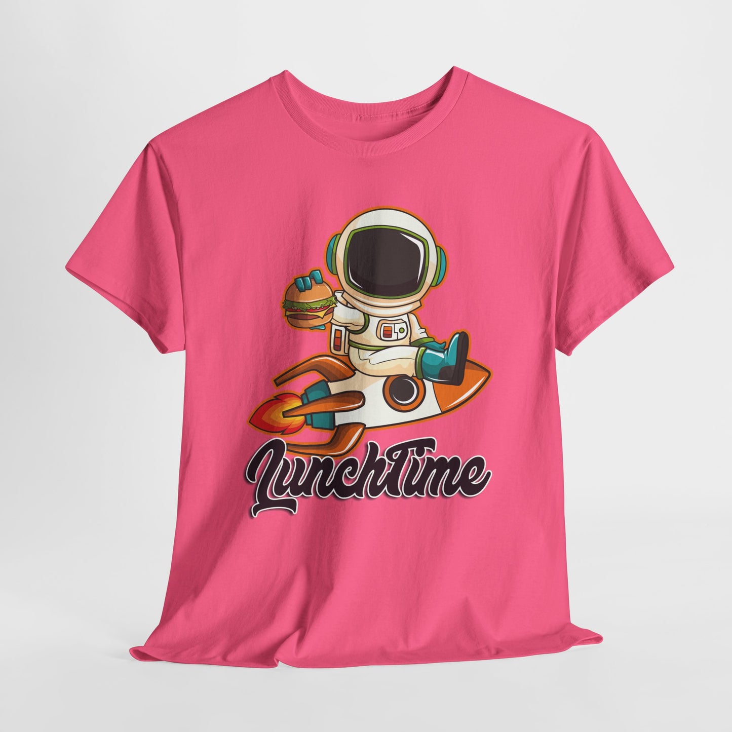 Astronaut Lunchtime Unisex Heavy Cotton Tee - Fun Graphic T-Shirt for Space Lovers, GraphicTees, png, t-shirts, tshirts