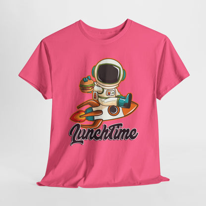 Astronaut Lunchtime Unisex Heavy Cotton Tee - Fun Graphic T-Shirt for Space Lovers, GraphicTees, png, t-shirts, tshirts