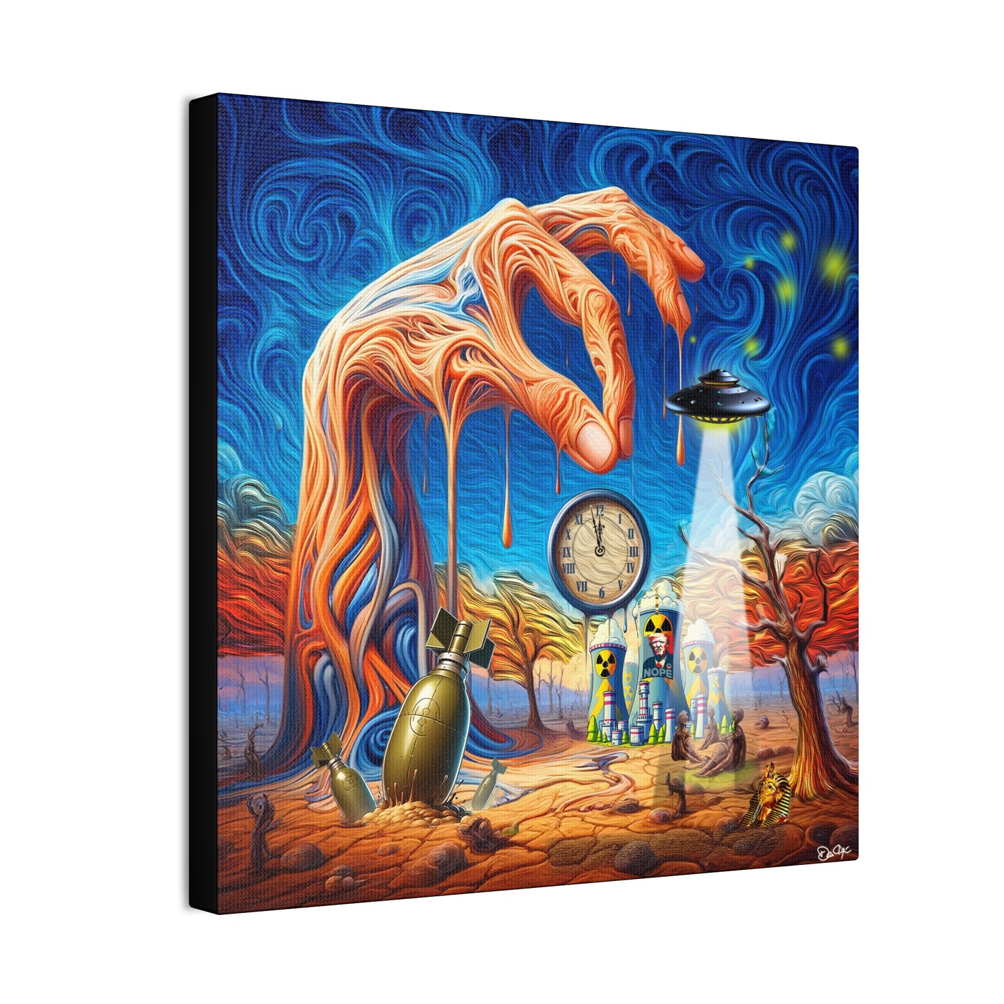 Two Minutes till Midnight, Canvas Stretched, 0.75", doomsday, funny, comedy, graphic design, png, svg