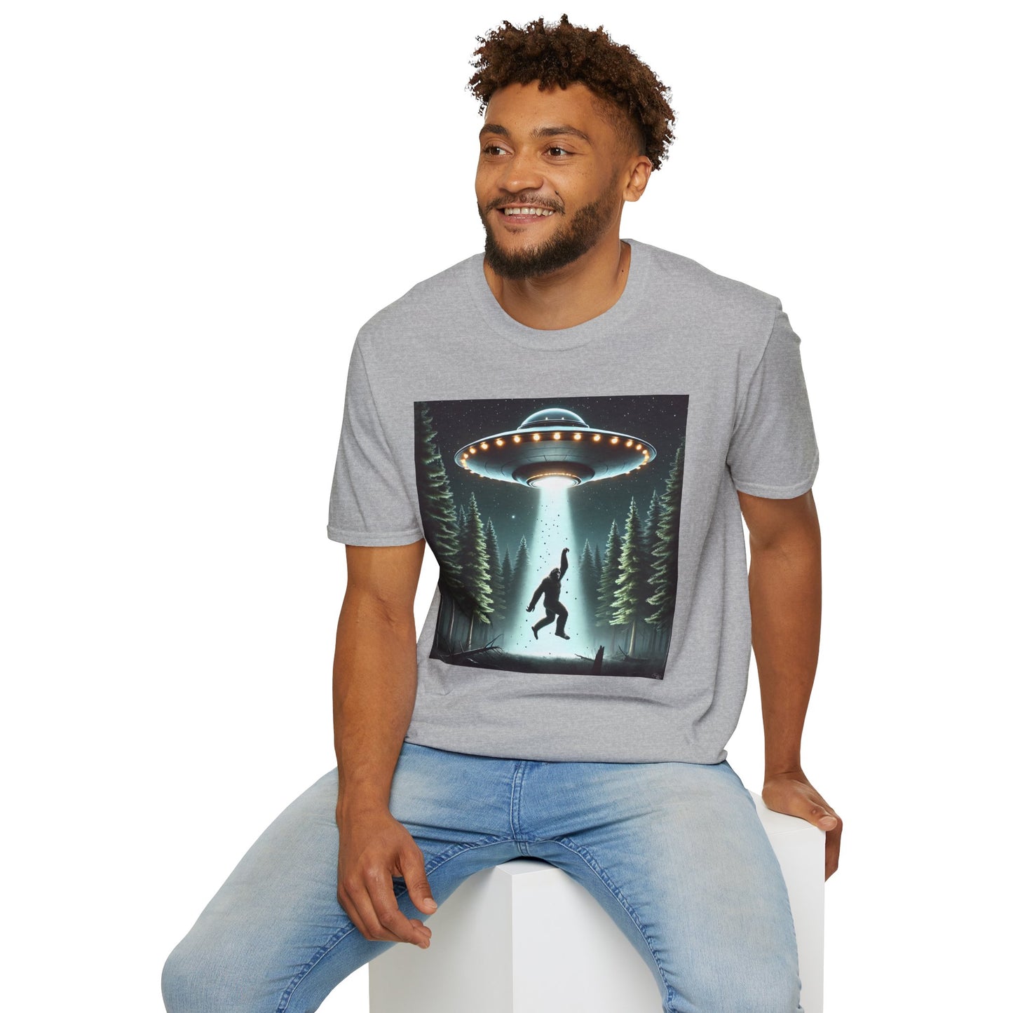 Funny UFO Abduction Unisex T-Shirt, Alien Theme Tee, Gift for Sci-Fi Lovers, Cool Graphic Shirt, Quirky Apparel, Unique Vintage Style