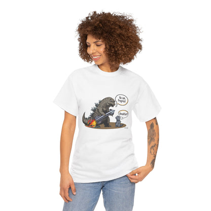 Godzilla, Son and SpaceX, Unisex Heavy Cotton Tee, print design, t-shirt, t-shirts, t-shirts, png, funny, cartoons, tee