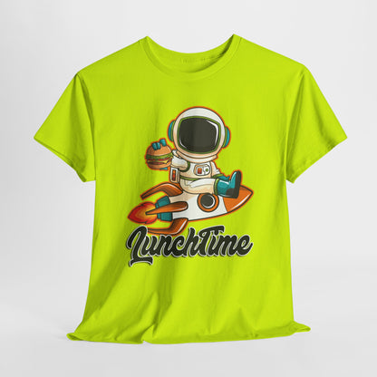 Astronaut Lunchtime Unisex Heavy Cotton Tee - Fun Graphic T-Shirt for Space Lovers, GraphicTees, png, t-shirts, tshirts