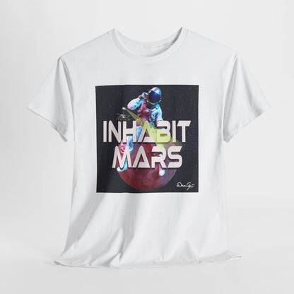 Inhabit Mars, Unisex Heavy Cotton Tee, Space, SpaceX, Universe, UFO, multiverse, graphic design, png, graphic design, t-shirts, tee