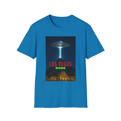 Luxor UFO, Las Vegas UFO Unisex Softstyle T-Shirt - Retro Nevada Design, graphic design, t-shirts, tshirts, tees, GraphicTees, png