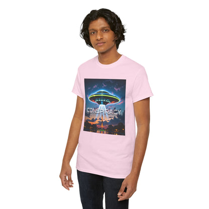 Retro Neon Alien UFO T-Shirt — "Conspiracy at DC" Graphic Tee