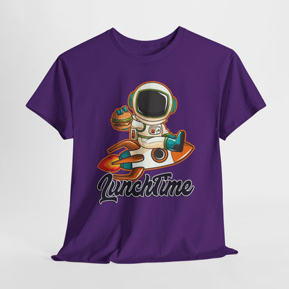 Astronaut Lunchtime Unisex Heavy Cotton Tee - Fun Graphic T-Shirt for Space Lovers, GraphicTees, png, t-shirts, tshirts