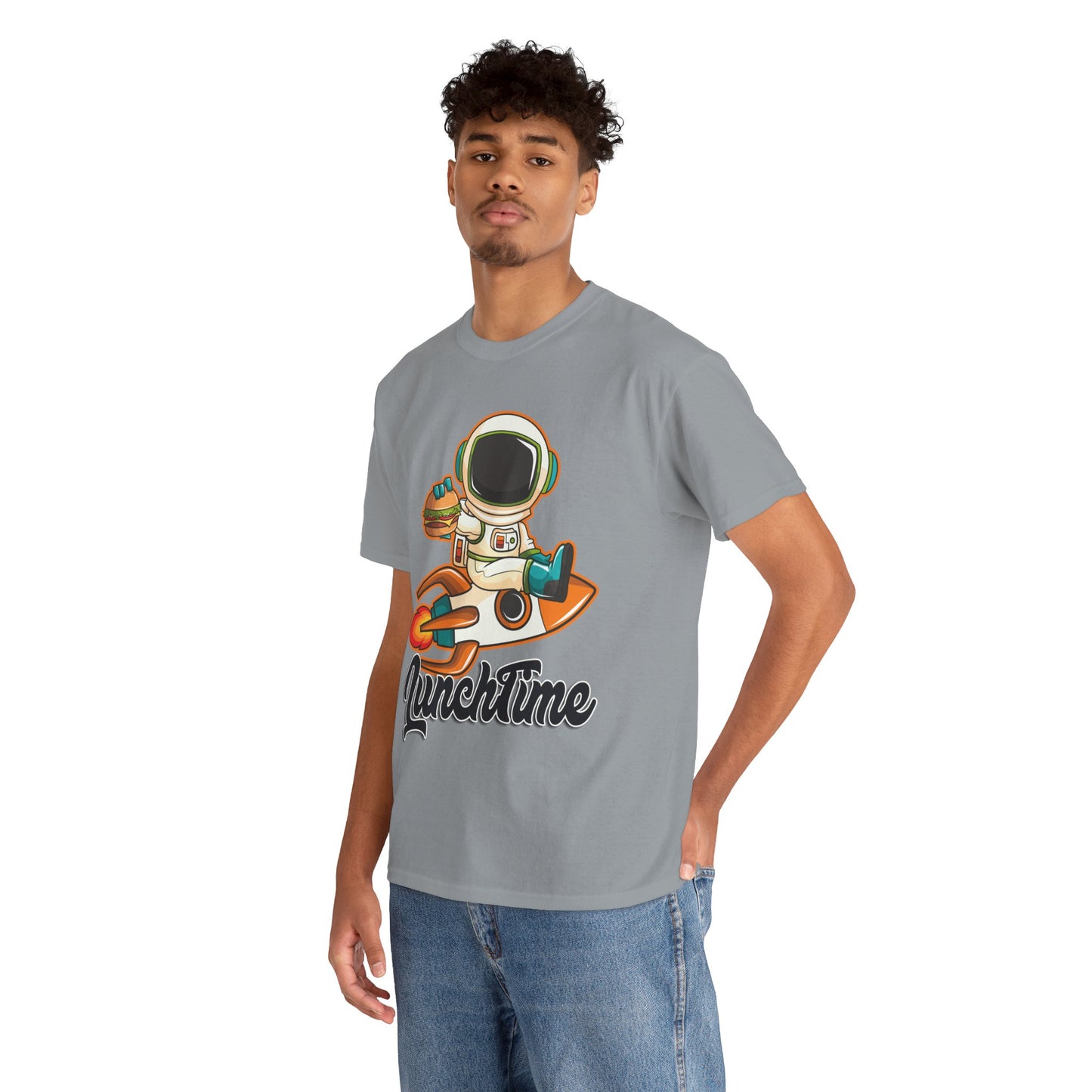 Astronaut Lunchtime Unisex Heavy Cotton Tee - Fun Graphic T-Shirt for Space Lovers, GraphicTees, png, t-shirts, tshirts