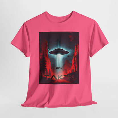 Taken, Unisex Heavy Cotton Tee, UFO inspired t-shirt, graphic design, art, png, t-shirts, tshirts, tee