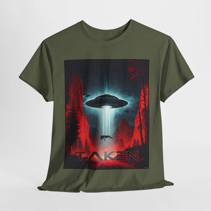 Taken, Unisex Heavy Cotton Tee, UFO inspired t-shirt, graphic design, art, png, t-shirts, tshirts, tee