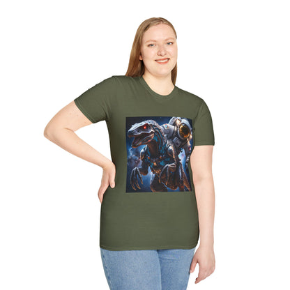 Space Dinosaur Unisex Softstyle T-Shirt, Fun Gift for Kids, Science Fiction Tee, Unique Graphic Shirt, Cool Outfit for Parties, t-shirt, tshirt, png