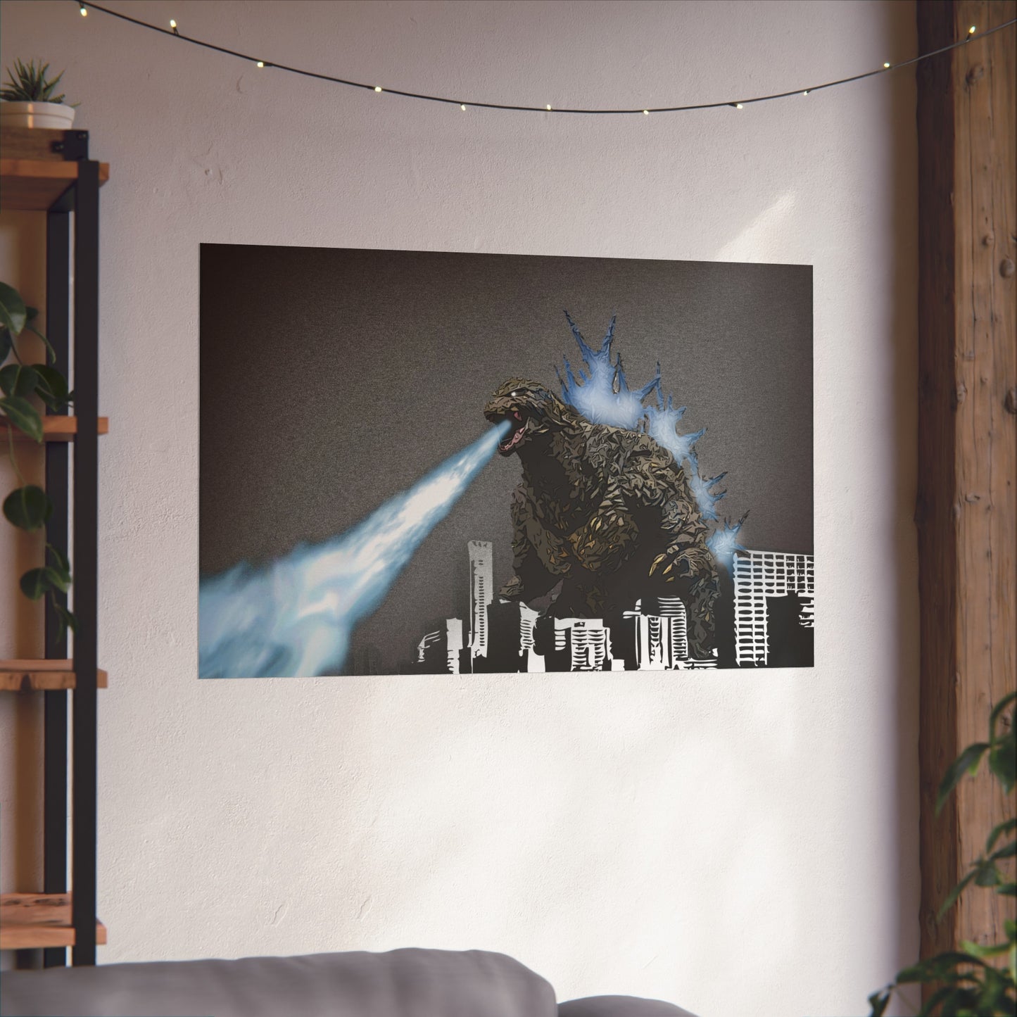 Godzilla Minus One, Fine Art Posters, Godzilla movie rendition, monsters, movies, posters, canvas, fine art, graphic design, png, CanvasPrints