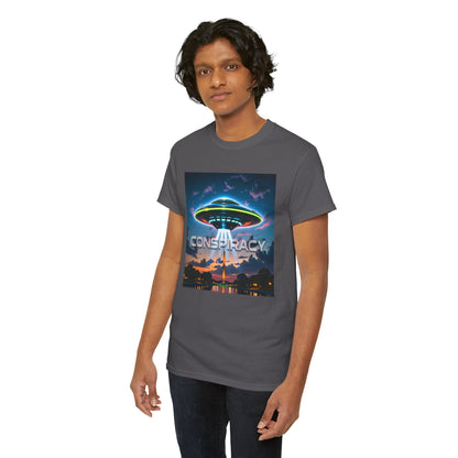 Retro Neon Alien UFO T-Shirt — "Conspiracy at DC" Graphic Tee