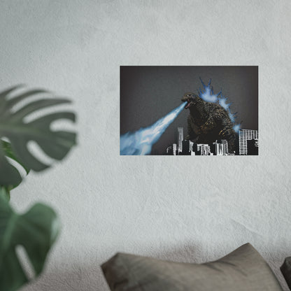 Godzilla Minus One, Fine Art Posters, Godzilla movie rendition, monsters, movies, posters, canvas, fine art, graphic design, png, CanvasPrints