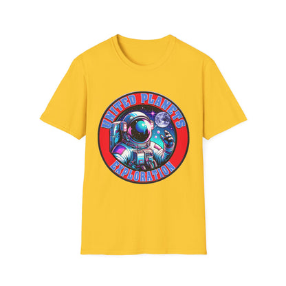 United Planets Exploration Astronaut T-Shirt, Science Themed Tee, Outer Space Shirt for Gift, Birthday, Unisex Softstyle Apparel