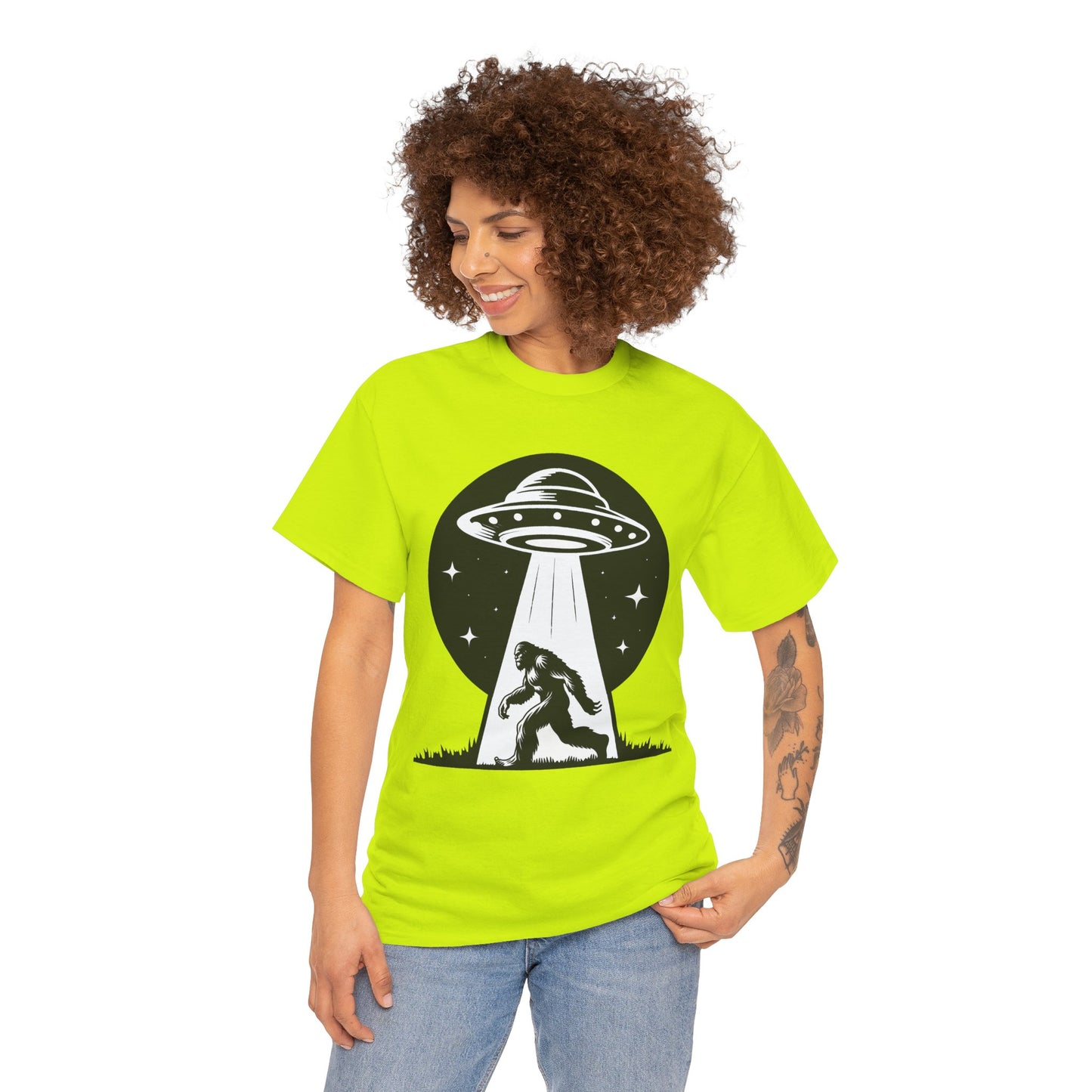 Bigfoot UFO Unisex Tee Graphic Design T-Shirt, GraphicTees, png, sublimation