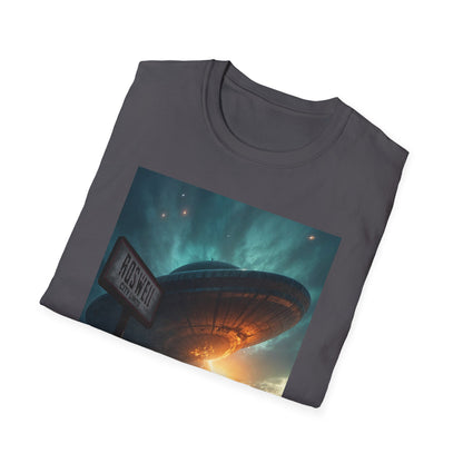 Roswell City Limits, Alien Sunset Softstyle T-Shirt | Unisex Graphic Tee, UFO Theme Shirt, Casual, Gift for Sci-Fi Lovers, Summer Fashion