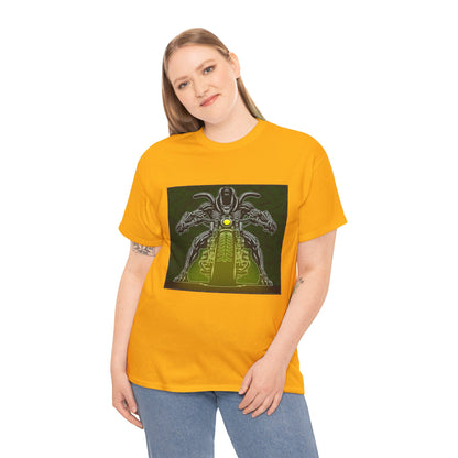 Alien Biker Neon Sci‑Fi Motorcycle T-Shirt