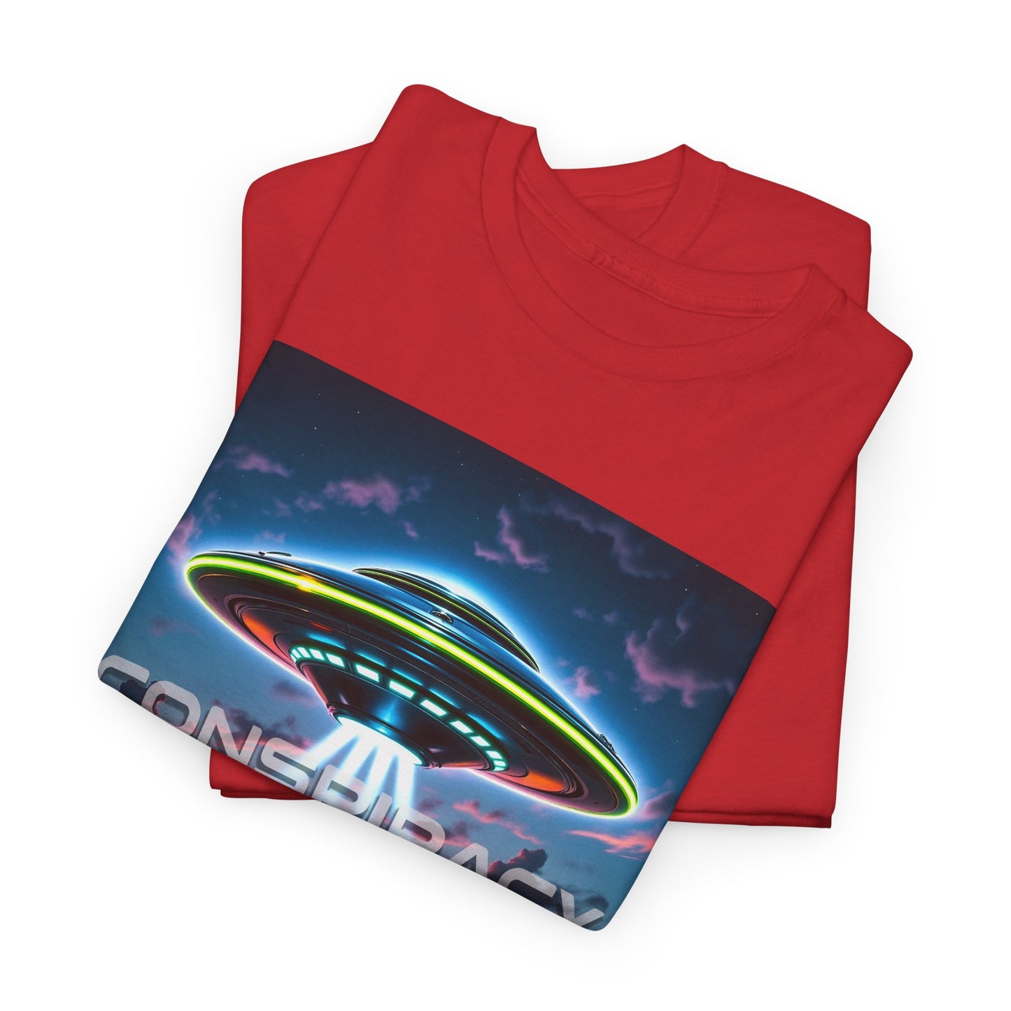 Retro Neon Alien UFO T-Shirt — "Conspiracy at DC" Graphic Tee