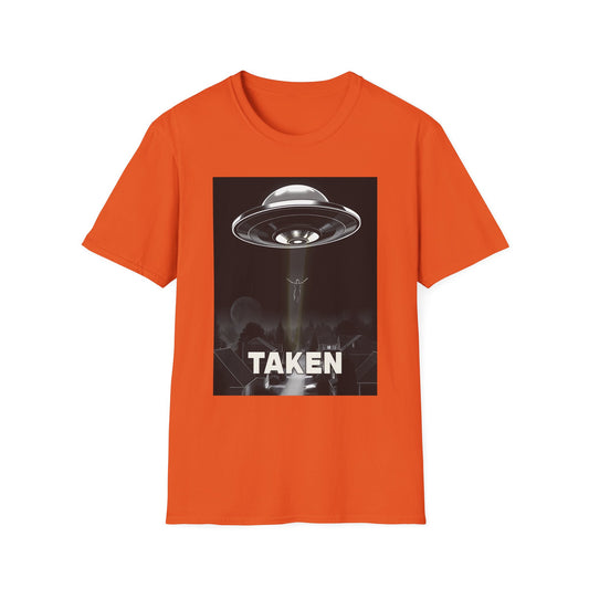 Taken 3, Alien Theme Unisex Softstyle T-Shirt, Fun Graphic Tee for UFO Lovers, Great for Casual Wear, Gifts for Sci-Fi Fans, Cool Shirt