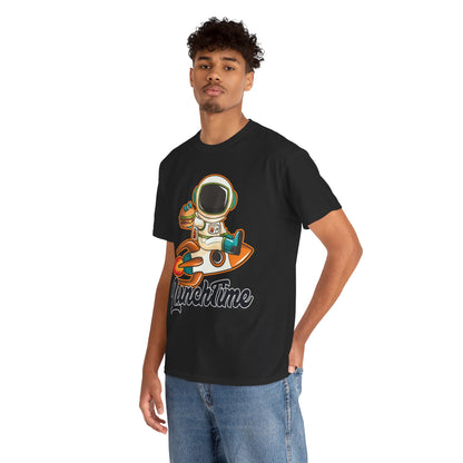 Astronaut Lunchtime Unisex Heavy Cotton Tee - Fun Graphic T-Shirt for Space Lovers, GraphicTees, png, t-shirts, tshirts
