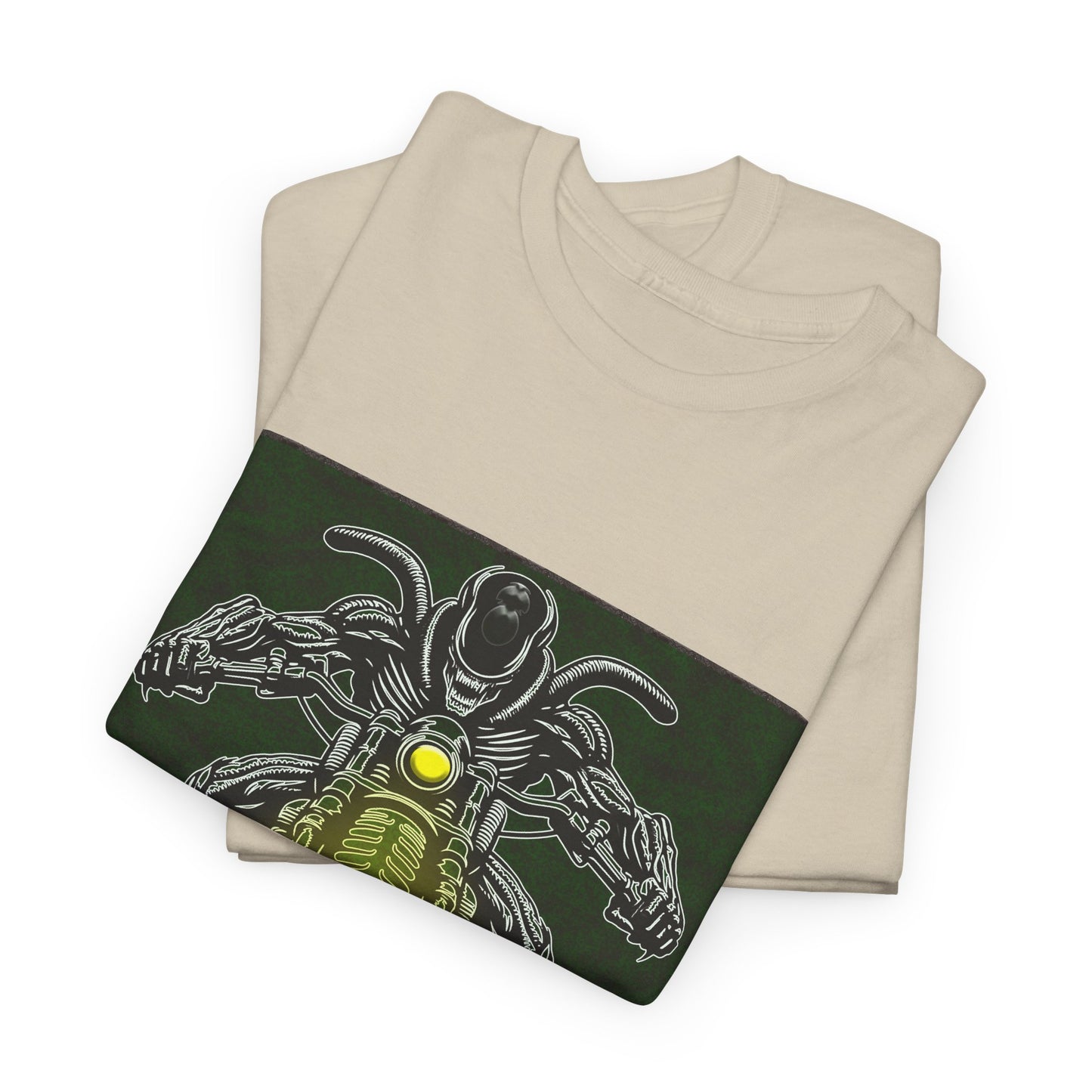 Alien Biker Neon Sci‑Fi Motorcycle T-Shirt