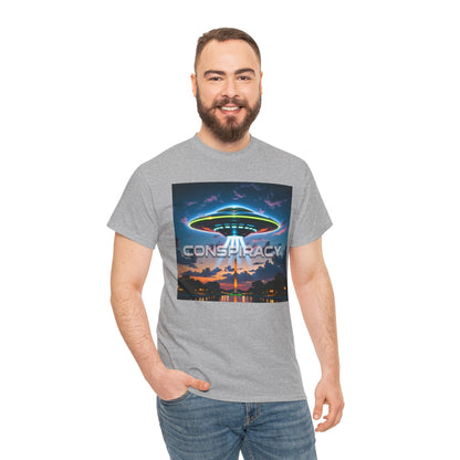 Retro Neon Alien UFO T-Shirt — "Conspiracy at DC" Graphic Tee