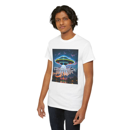 Retro Neon Alien UFO T-Shirt — "Conspiracy at DC" Graphic Tee