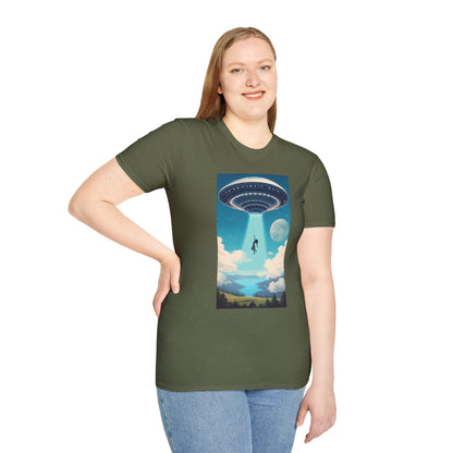 Cosmic Abduction Unisex T-Shirt | Space Alien Tee, UFO Graphic Shirt, Sci-Fi Fan Gift, Casual Style, Cool Vintage Look