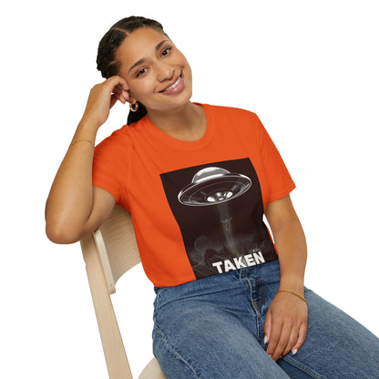 Taken 3, Alien Theme Unisex Softstyle T-Shirt, Fun Graphic Tee for UFO Lovers, Great for Casual Wear, Gifts for Sci-Fi Fans, Cool Shirt