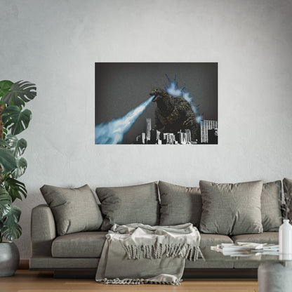 Godzilla Minus One, Fine Art Posters, Godzilla movie rendition, monsters, movies, posters, canvas, fine art, graphic design, png, CanvasPrints