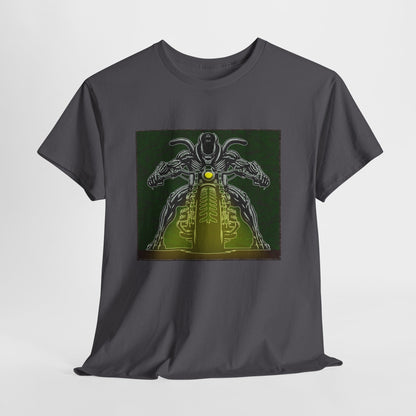 Alien Biker Neon Sci‑Fi Motorcycle T-Shirt